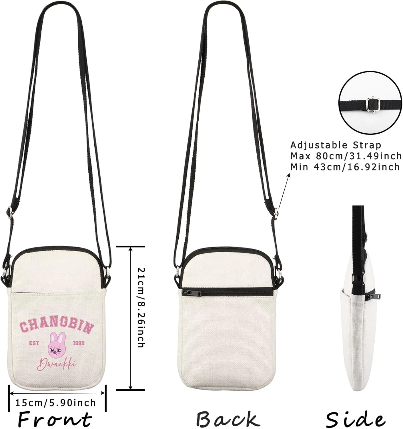 WCGXKO Korean Pop Gift Korean Group Merch Boys Group Est 1999 Dwaekki Crossbody Bag for Pop Music Lover