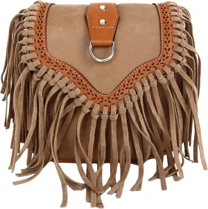 WDIRARA Women's Fringe Hem Shoulder Bag Purse Small Zipper Crossbody Handbag
