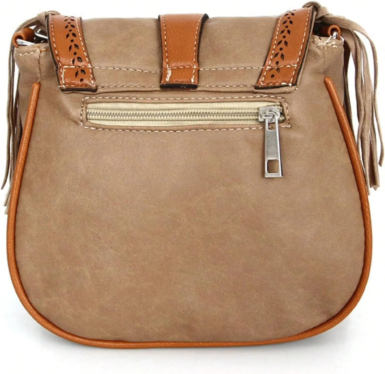 WDIRARA Women's Fringe Hem Shoulder Bag Purse Small Zipper Crossbody Handbag