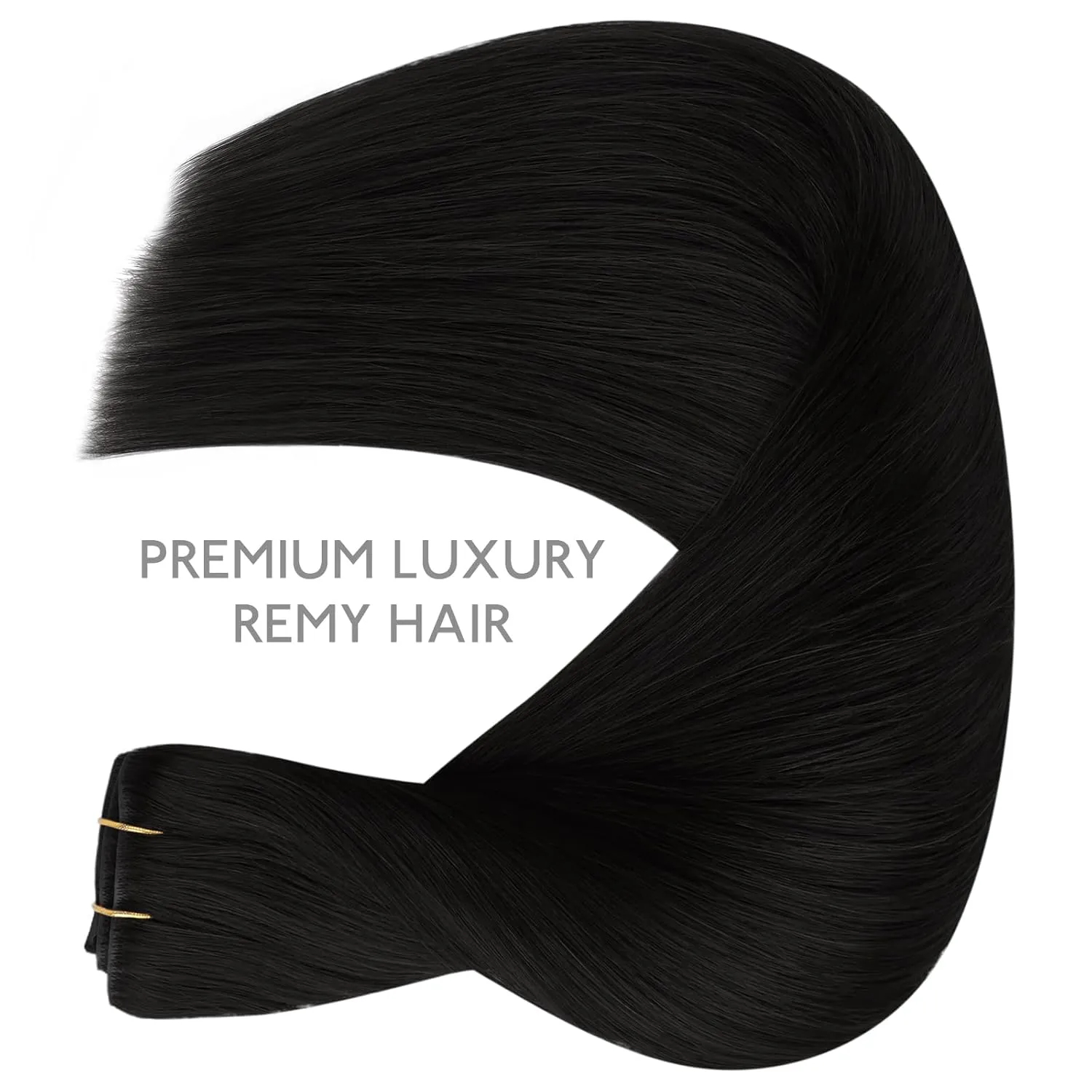 WENNALIFE Invisi Edge Clip in Hair Extensions Real Human Hair, 22 Inch 150g 7pcs Jet Black Seamless Clip in Extensions Remy Hair Clip Ins Invisible PU Skin Weft Straight Extensiones De Cabello Hmano