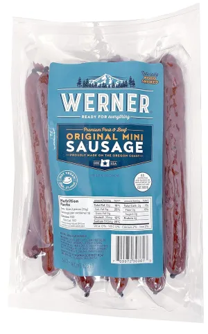 Werner Mini Sausage Sticks Pack of 36 – Bulk Meat Sticks 6” Sausage Sticks – Made in the USA