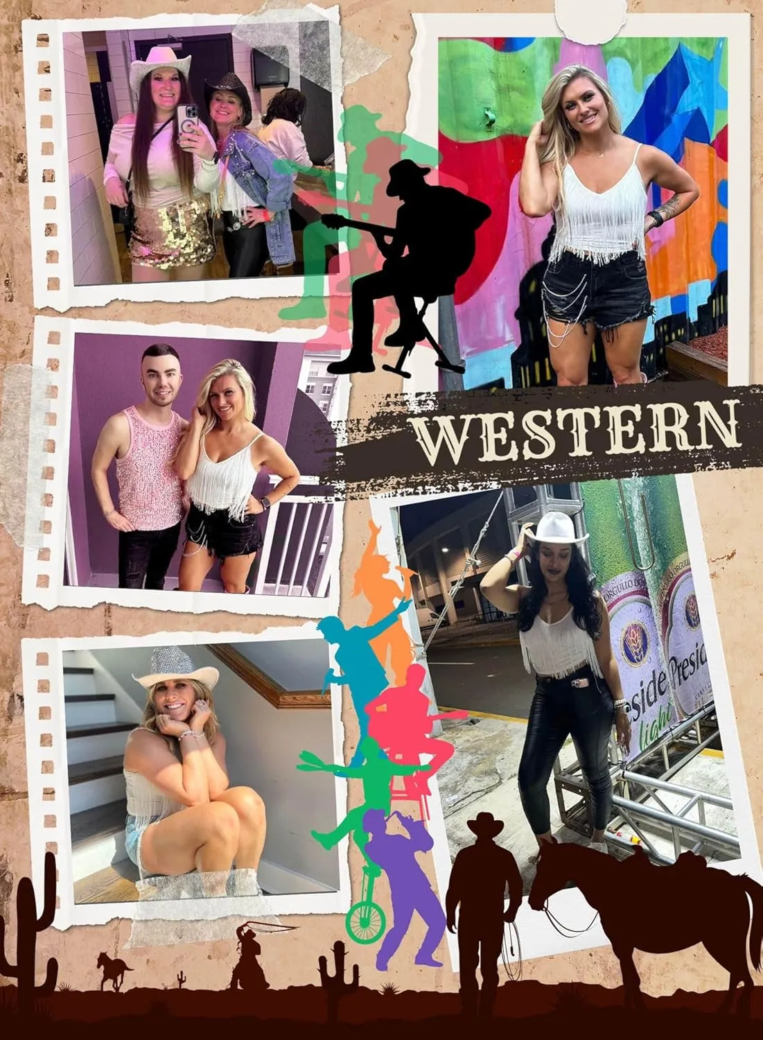 Western Cowgirl Fringe Top for Women - Country Concert Outfits Festival Tassel Hem Boho Rodeo Dress Rave Tank Shirt
