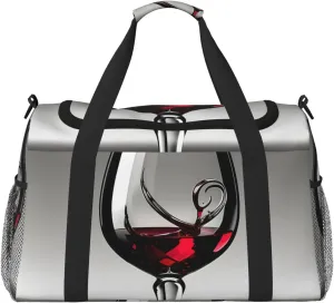 Wine Glass print Weekender Overnight Carry On Bag Gym Luggage Bag Duffel Bag for Travel Women