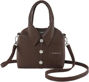 Women Crossbody Bag Fashion PU Leather Funny Shirt Shape Shoulder Purse Top Handle Handbag with Adjustable Strap
