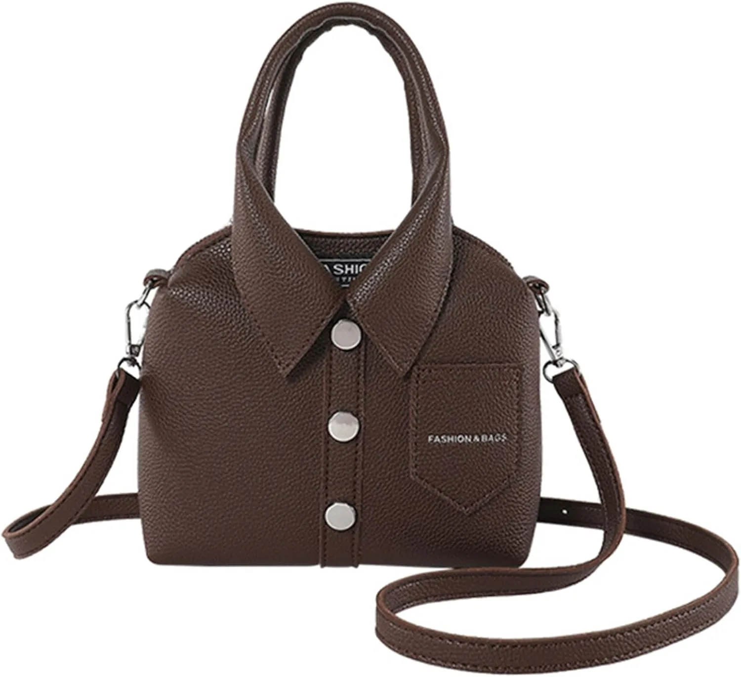Women Crossbody Bag Fashion PU Leather Funny Shirt Shape Shoulder Purse Top Handle Handbag with Adjustable Strap