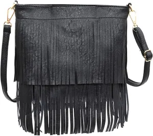 Women Handbag Fashion Shoulder Crossbody Tote Bag Purse Fringe Messenger Purse
