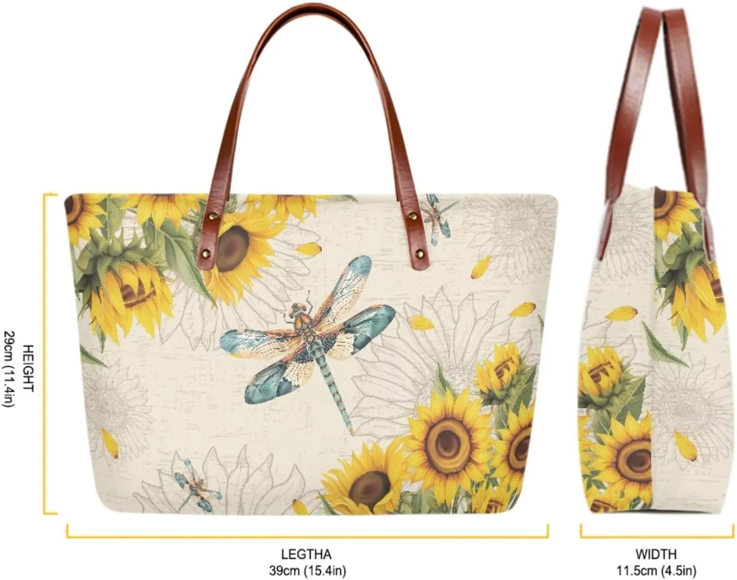 Women Handbag Purse Set Large Shoulder Bag 2 Pcs Top Handle Purse with PU Leather Wallet Set