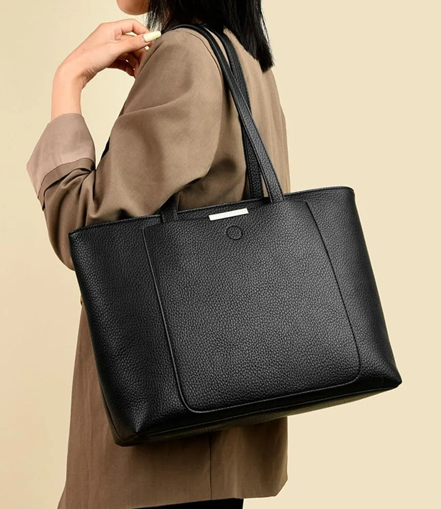Women Large Vegan Leather Tote Casual Weekender Bag Shopper Top-handle Handbag Travel Shoulder Purse