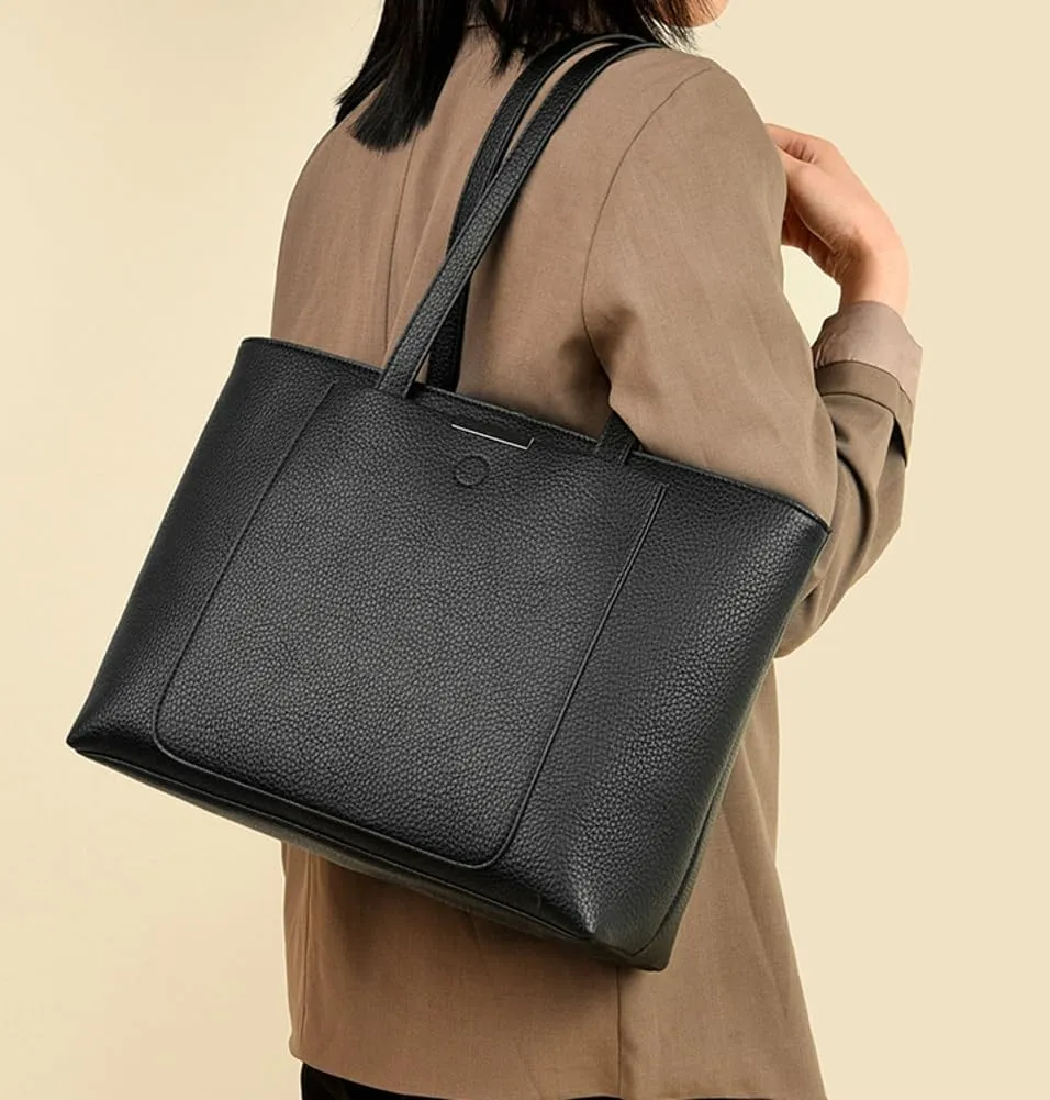 Women Large Vegan Leather Tote Casual Weekender Bag Shopper Top-handle Handbag Travel Shoulder Purse