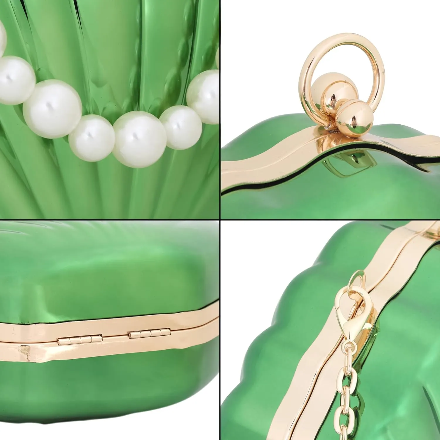 Women Mini Seashell Evening Clutch Top-Handle Bag Cross-body Bag