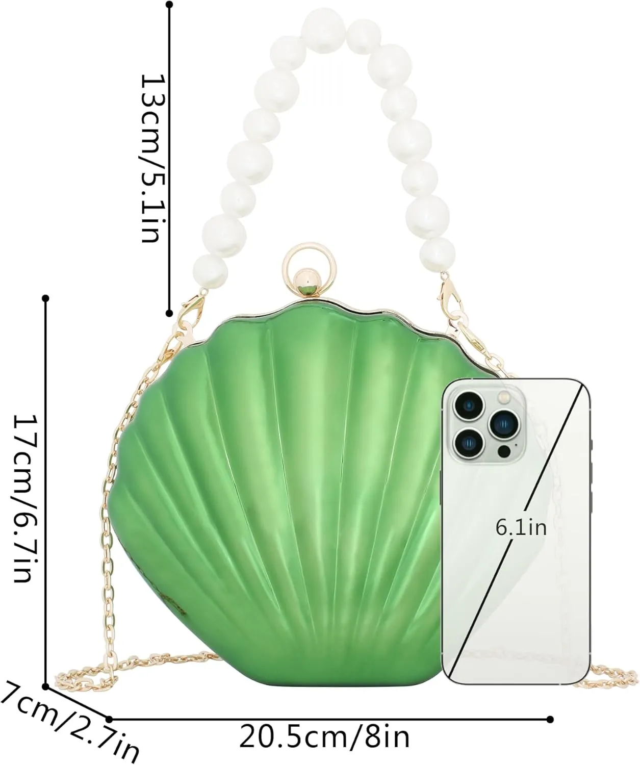 Women Mini Seashell Evening Clutch Top-Handle Bag Cross-body Bag