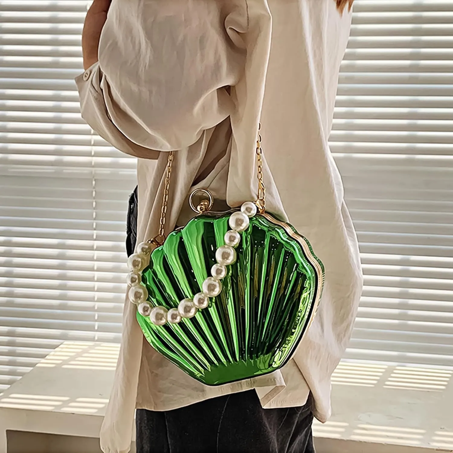 Women Mini Seashell Evening Clutch Top-Handle Bag Cross-body Bag