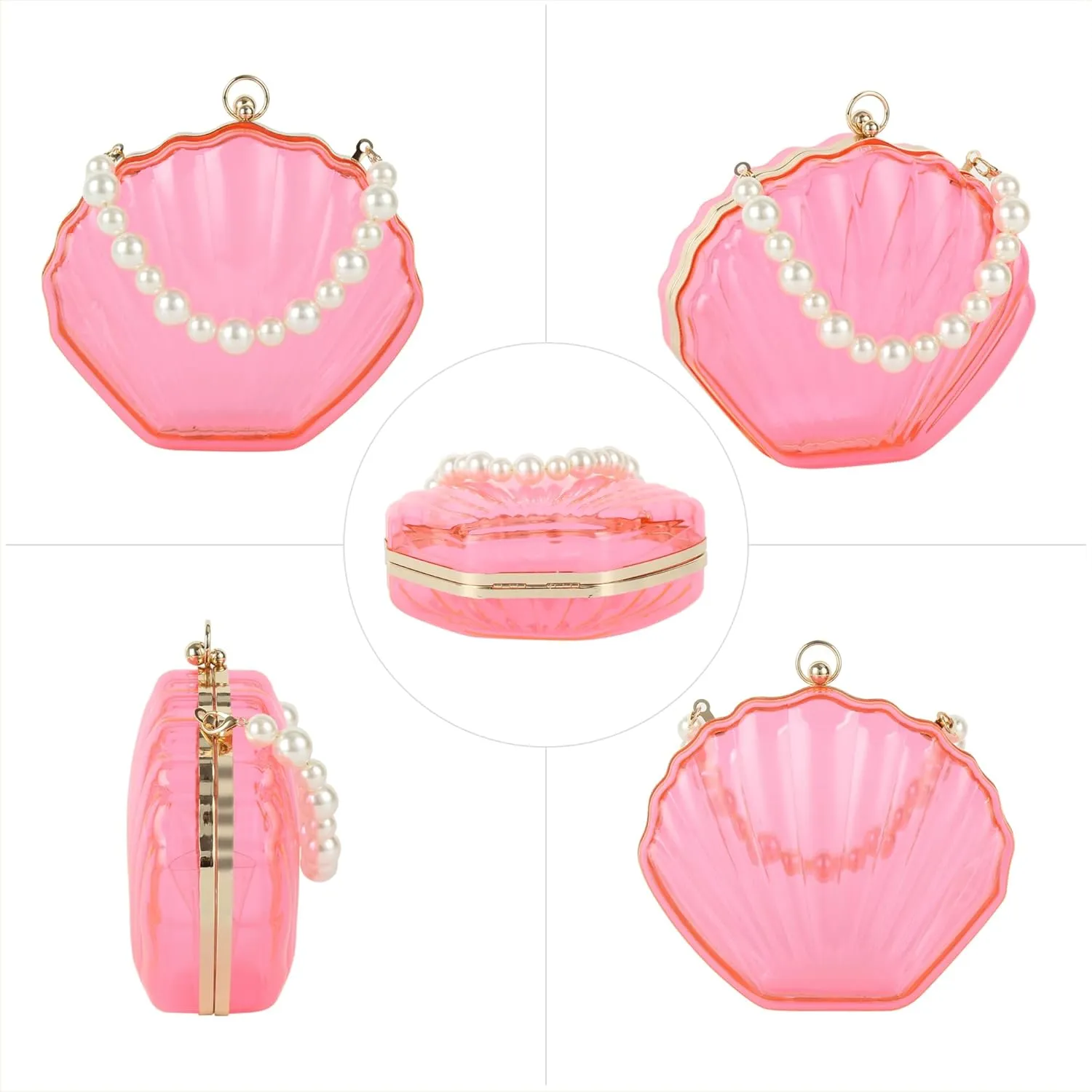 Women Mini Seashell Evening Clutch Top-Handle Bag Cross-body Bag