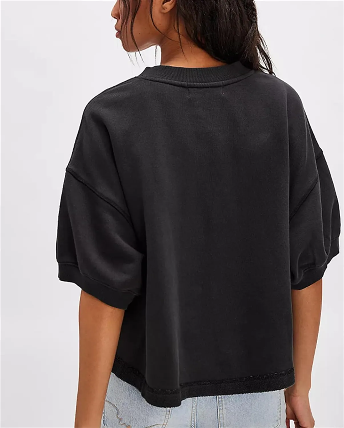 Women Short Sleeve Casual Cardigan Shirt Button Down Open Front V-Neck Loose T-Shirt Y2k Crop Tops Outwear Tee