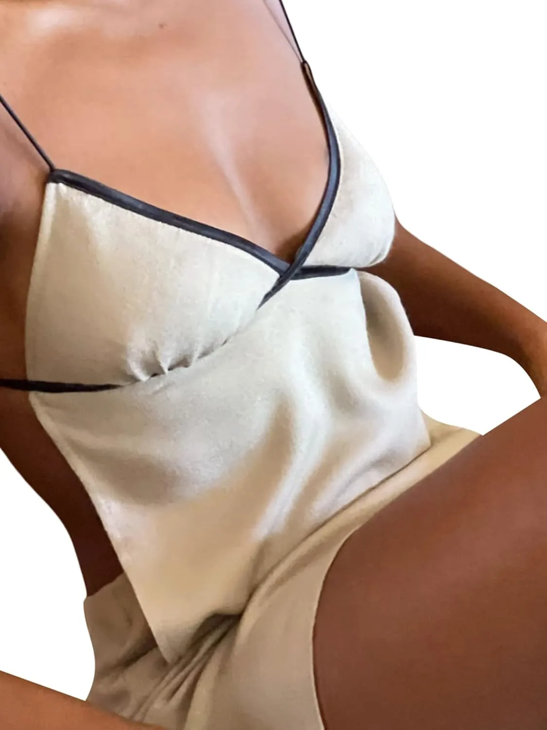Women Tank Top Y2K Backless Crop Top Vintage Tie Up Spaghetti Strap Camisoles Sleeveless Cami Tops Streetwear