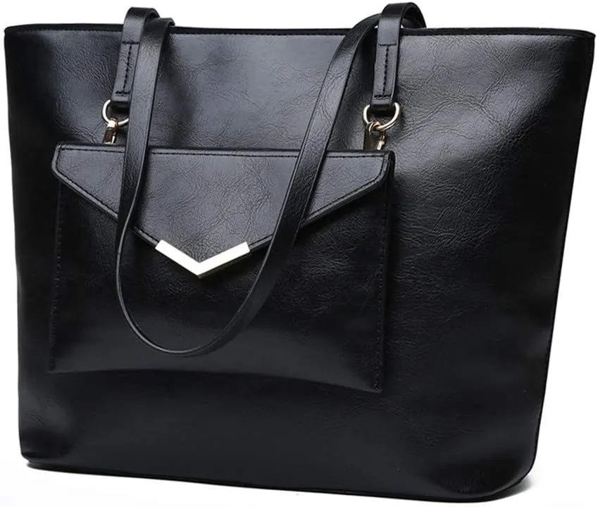 Women Top Handle Purse 2PCS, PU Leather Satchel Handbags Shoulder Bag Tote Purse