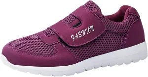 Women's 2024 New Hook Loop Solid Color Fly Woven Mesh Breathable Running Shoes Sneaker Sandals for Women