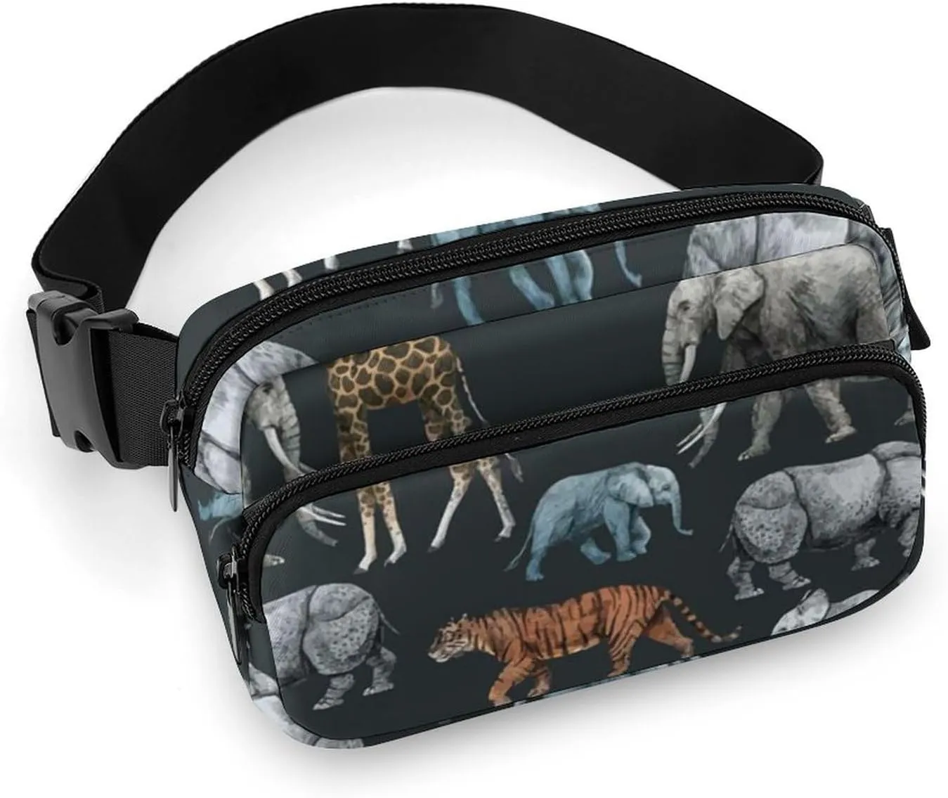 Womens Compact Sports Fanny Pack Water-Resistant Belt Bag for Travel/Hiking, Compatible with Retro Wild Animal Giraffe