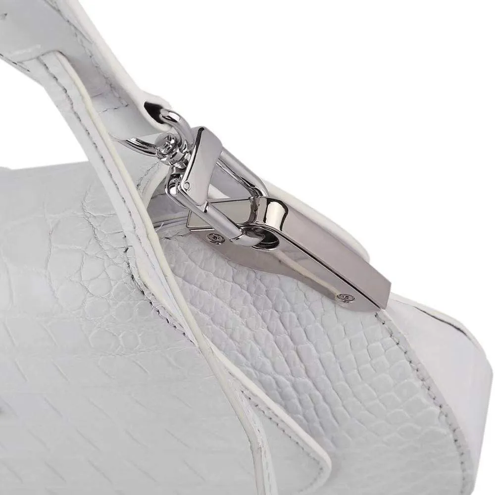 Women's Crocodile Leather Shoulder Bags White