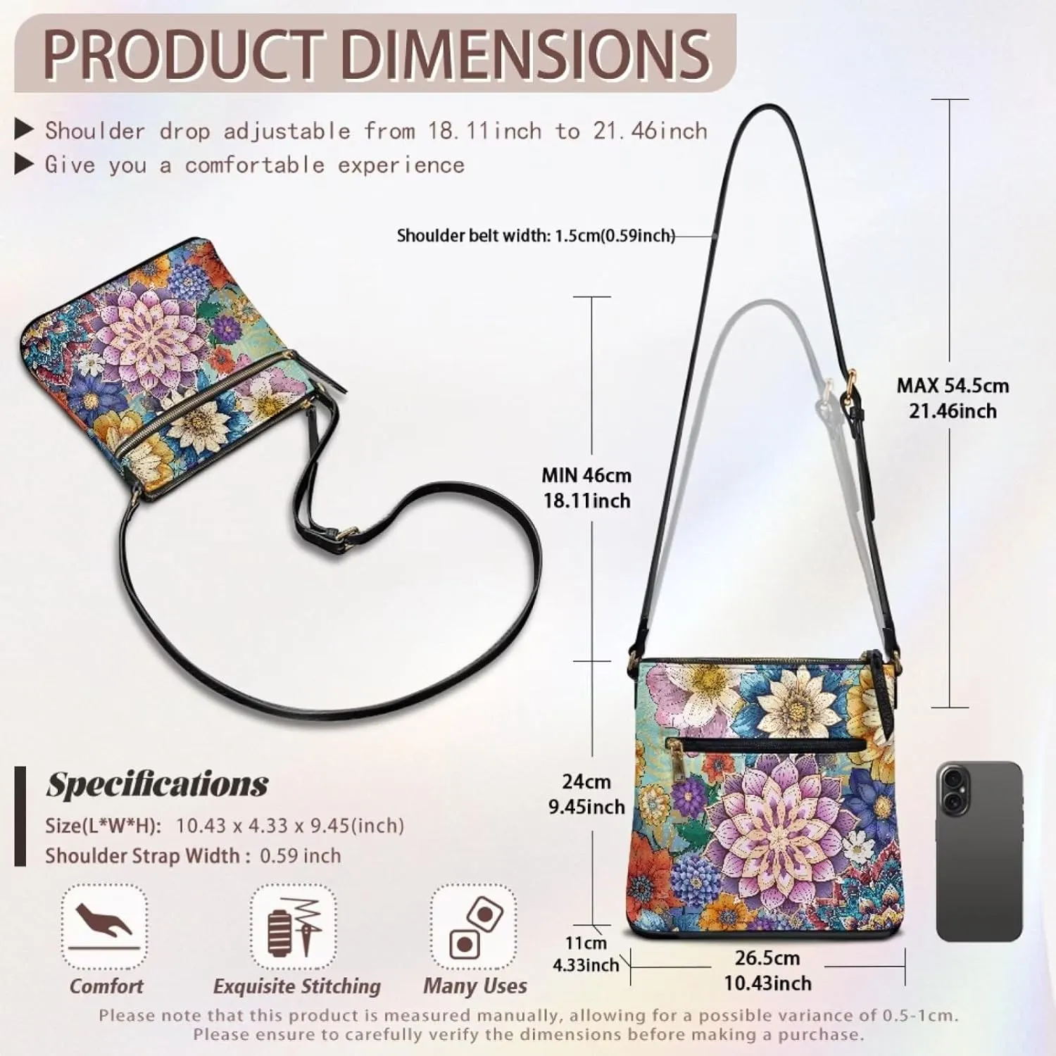 Women's Crossbody Bag Purse Shoulder Bag with Adjustable Strap,Trendy Leather Hobo Handbags Sling Bag Purse