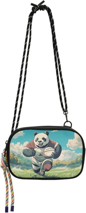 Women's Crossbody Handbags Panda Grassland Print Lightweight Shoulder Phone Purse for Walking, Hiking