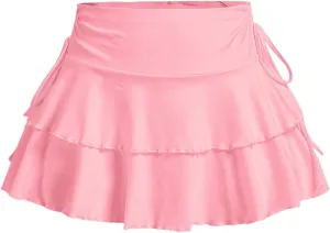 Women's Drawstring Bow Side Mini Skirts Tiered Layer Ruffle Elastic Waist Y2K Coquette Short Skirts