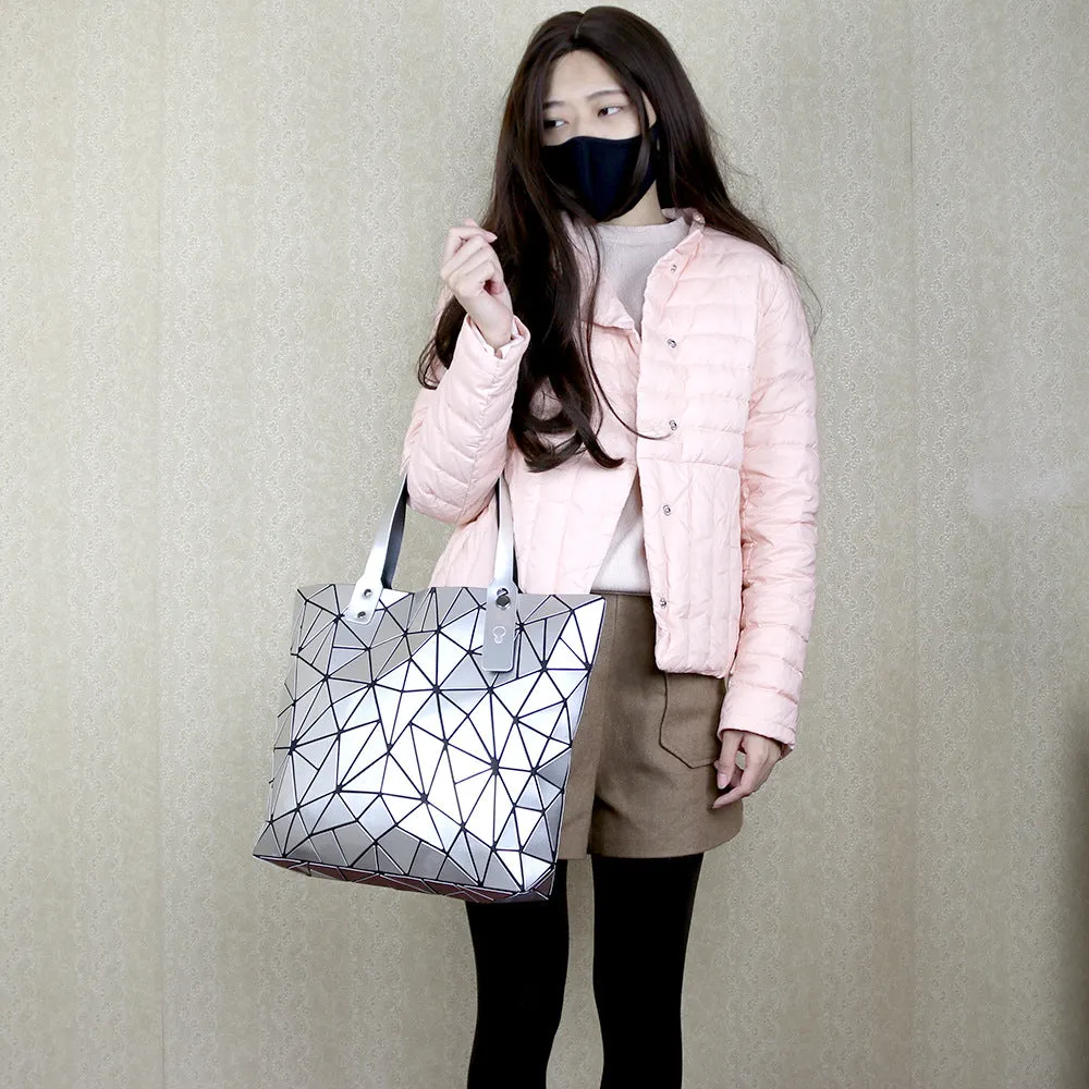 Women's Geometric Rhombus Glossy Large Capacity Changeable Shoulder Bags