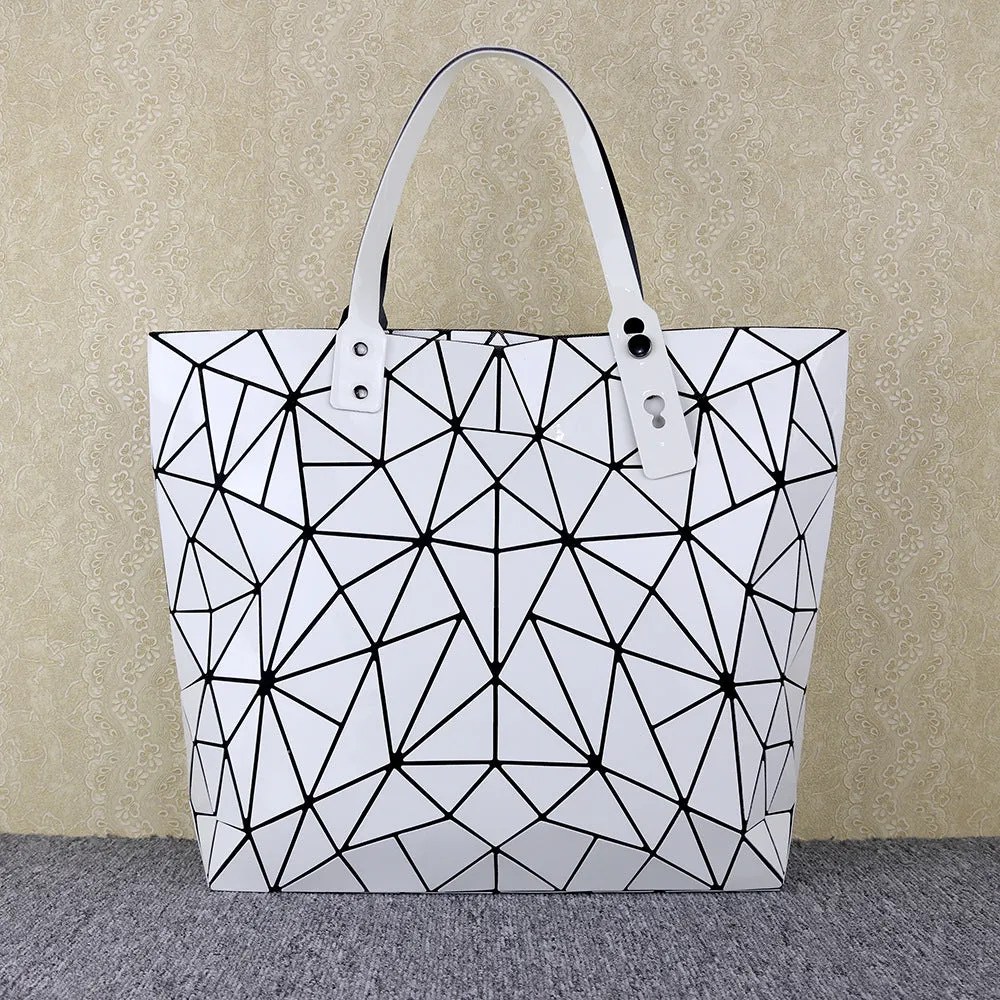 Women's Geometric Rhombus Glossy Large Capacity Changeable Shoulder Bags