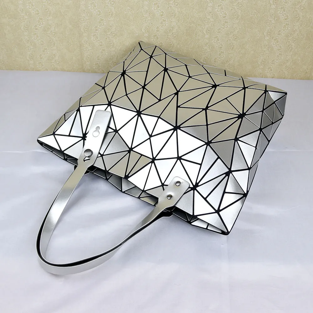Women's Geometric Rhombus Glossy Large Capacity Changeable Shoulder Bags
