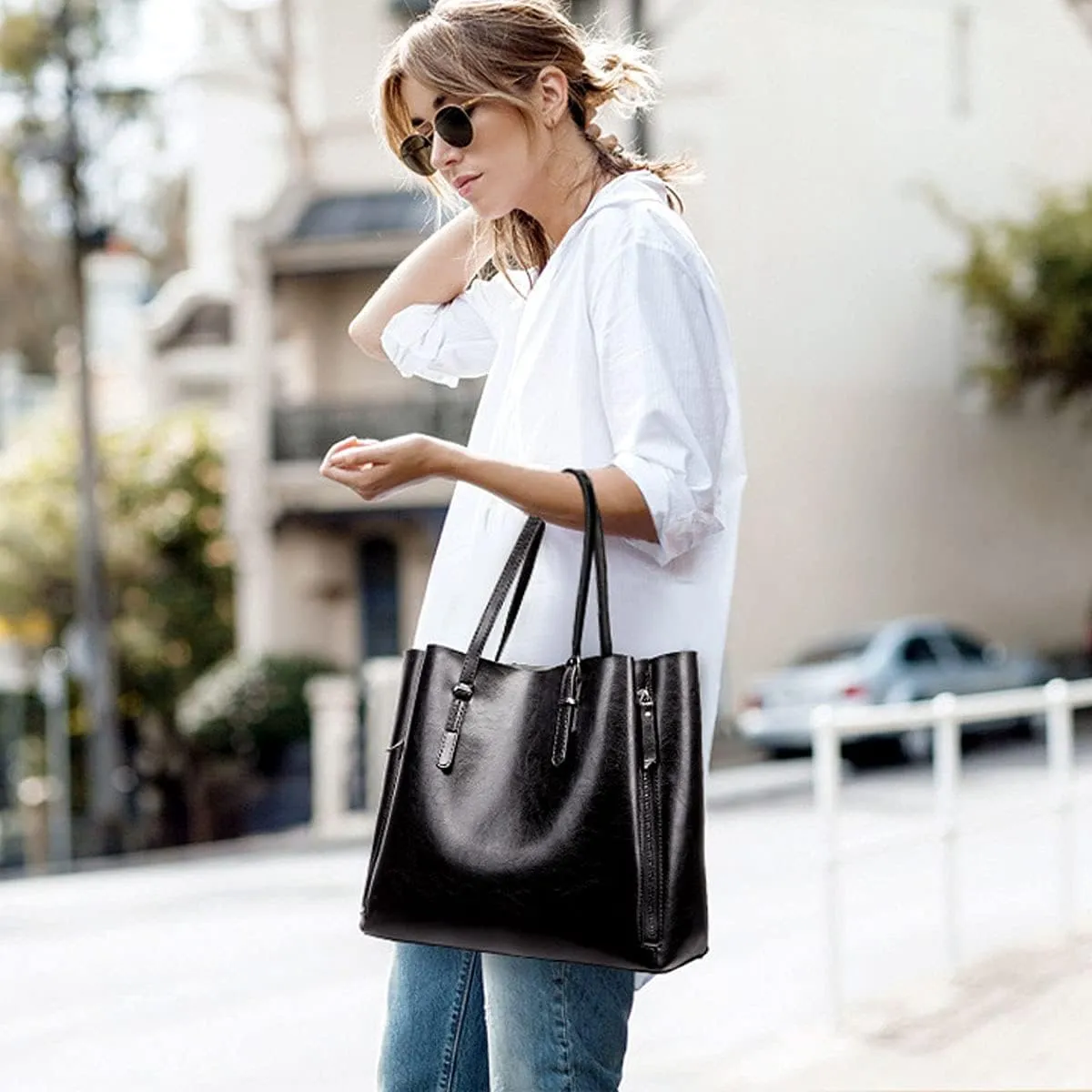Women’s Leather Handbag Shoulder Bags Work Tote Bag Top Handle Bag Ladies Designer Purses Satchel