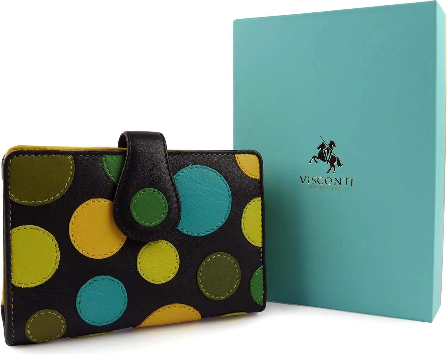 Women's Leather Polka Purse Wallet By Gift Boxed Top Design