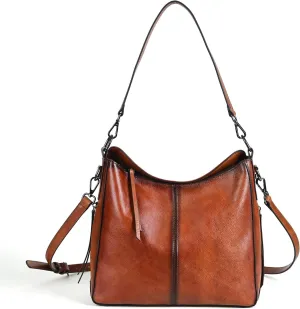 Women's leather retro shoulder bag largeHOBO bag crossbody bag