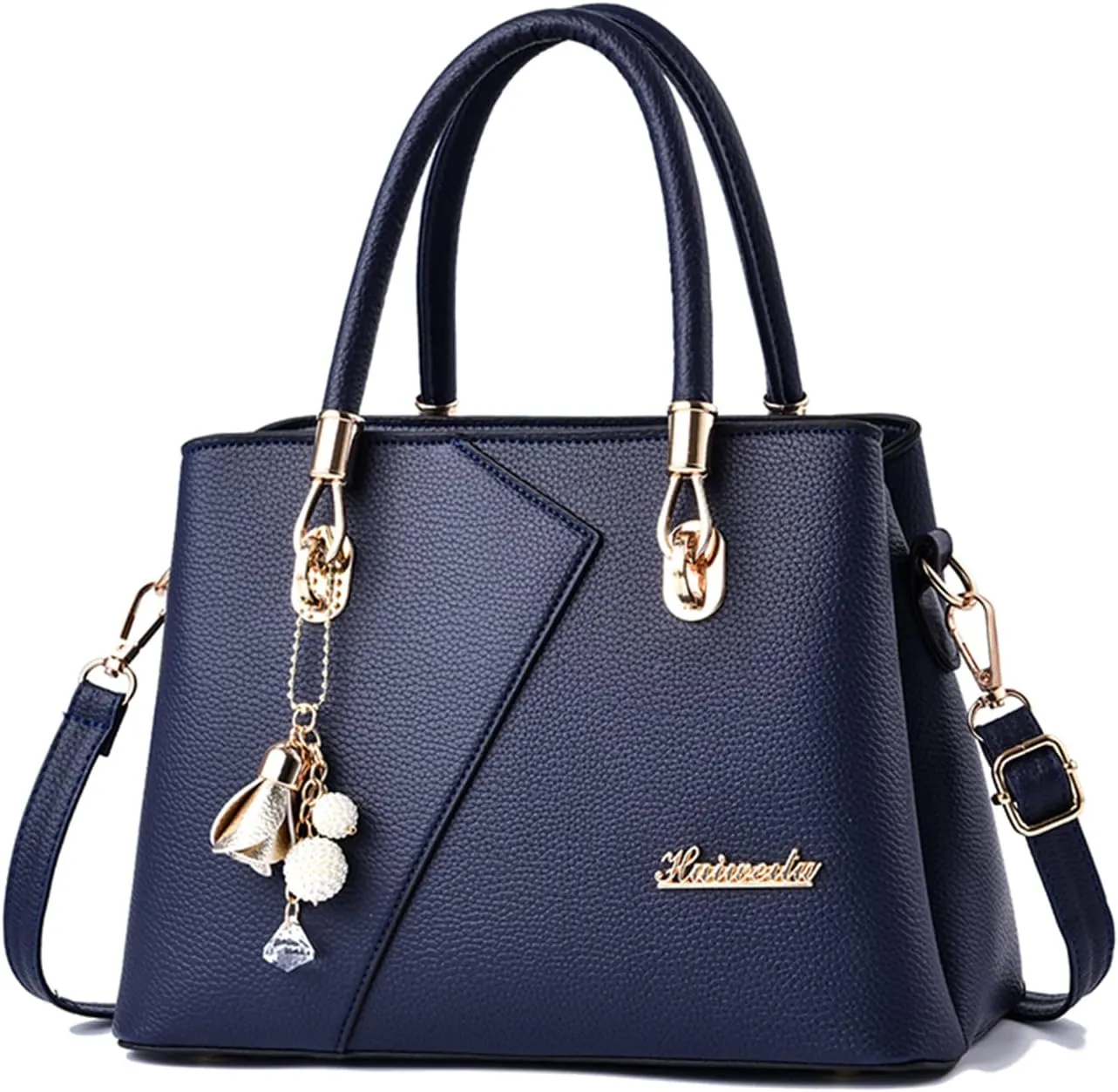 Womens Multi Pocket Handbag Top-handle Bags Shoulder Bag PU Leather