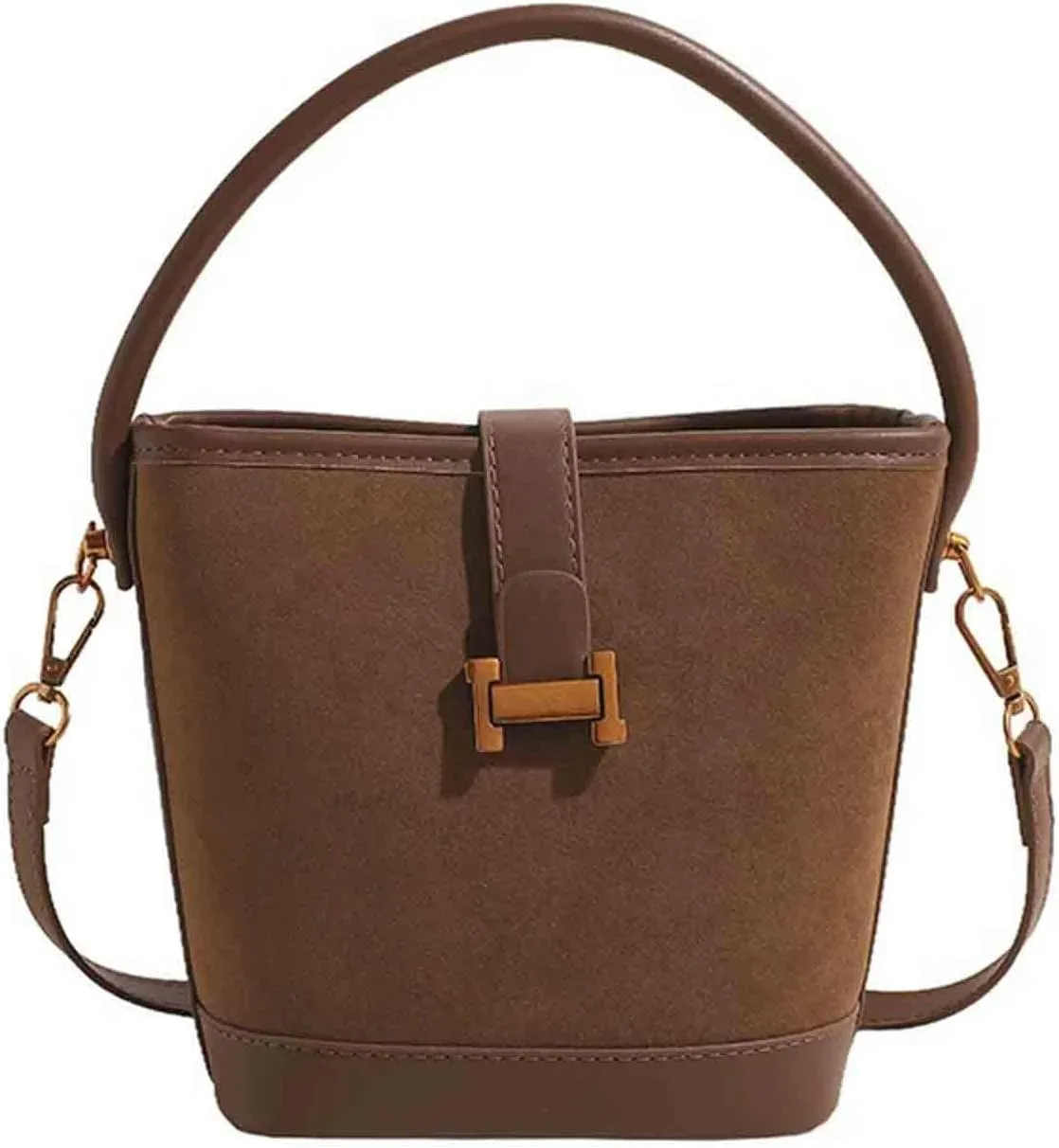 Women's retro niche leopard print crossbody bag suede bag versatile casual hand-held bucket bag