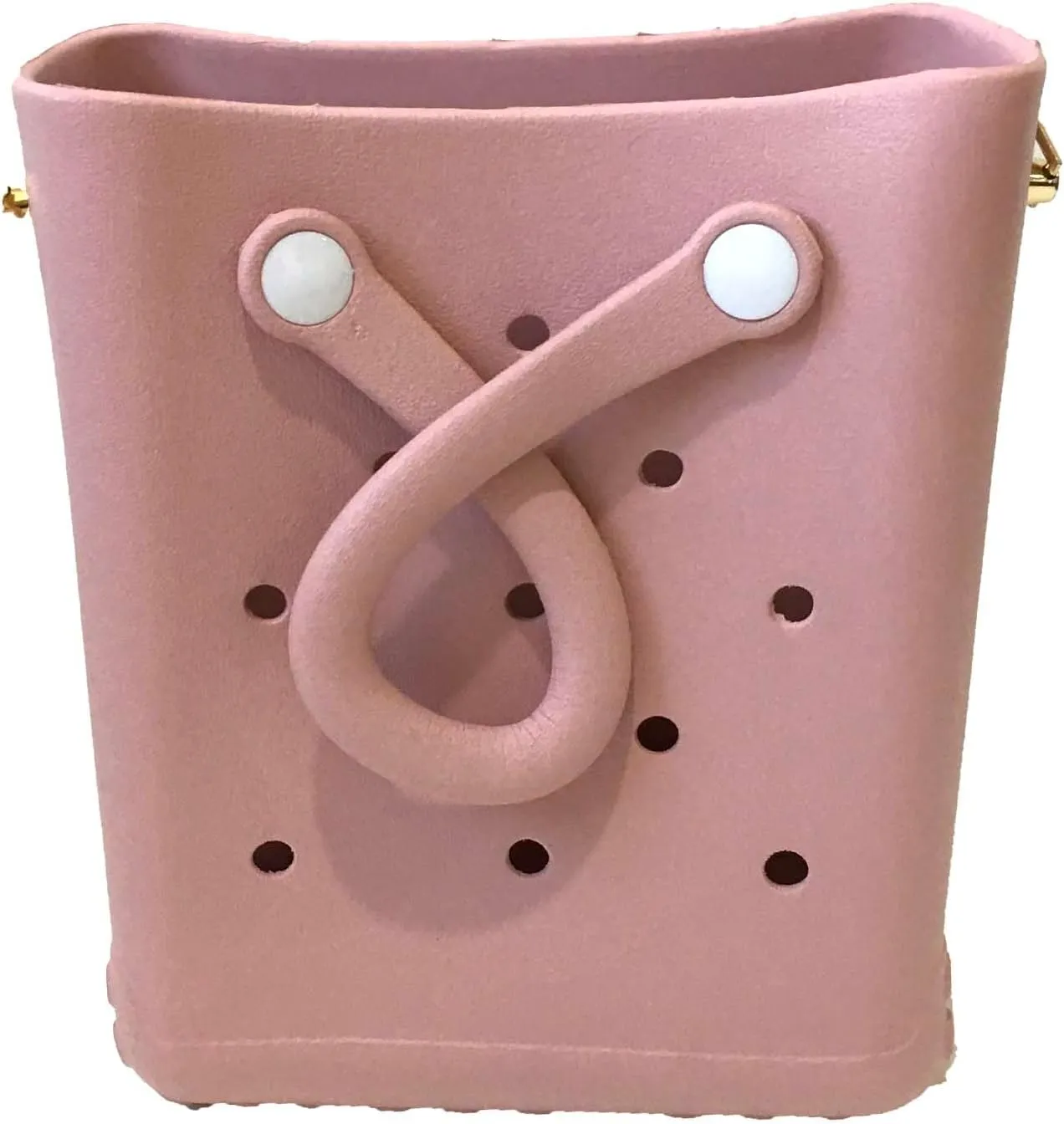 Women's Reva Silicone Mini Bucket Tote Crossbody Bag (Blush Pink)