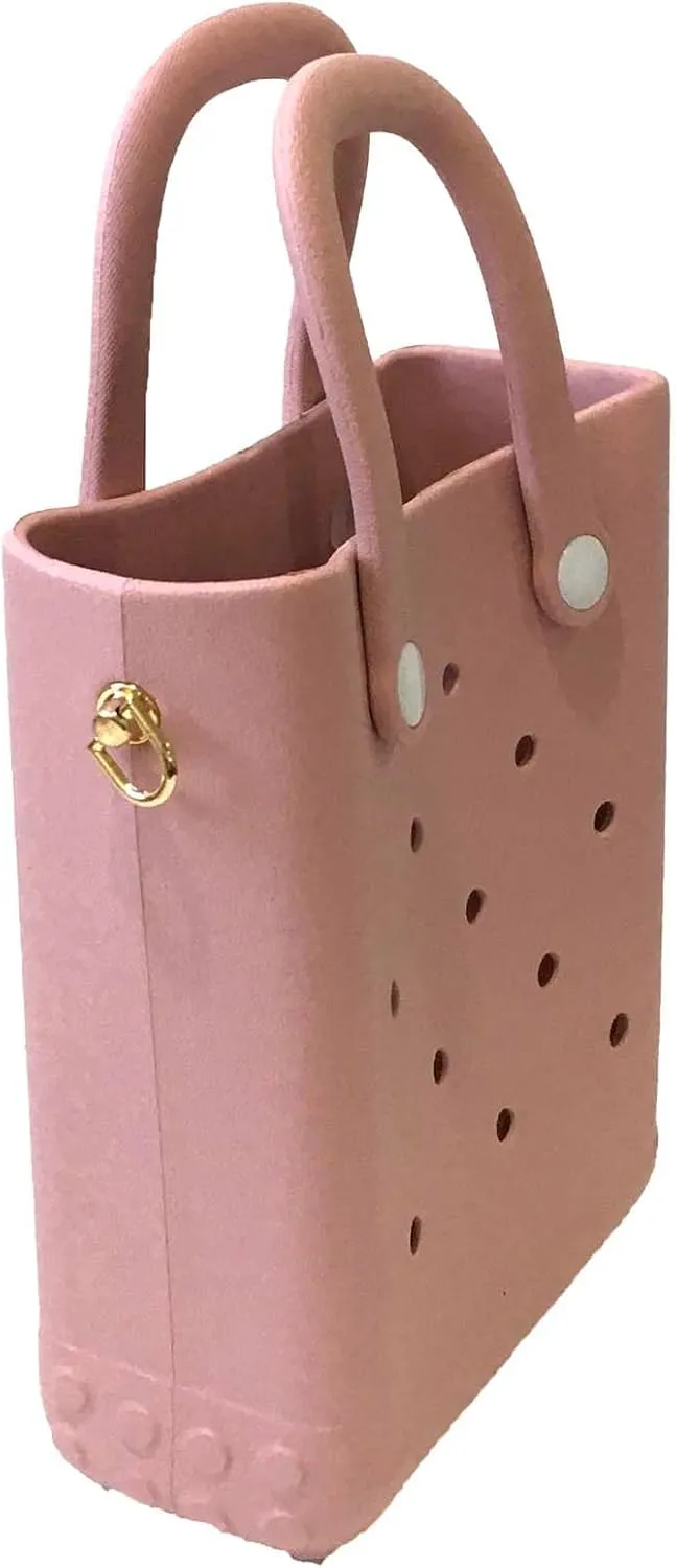 Women's Reva Silicone Mini Bucket Tote Crossbody Bag (Blush Pink)