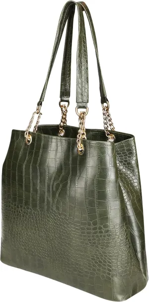 Womens Shoulder Bag | Womens Handbag | Girls Shoulder Bag | Croc Pattern | Chain Handle