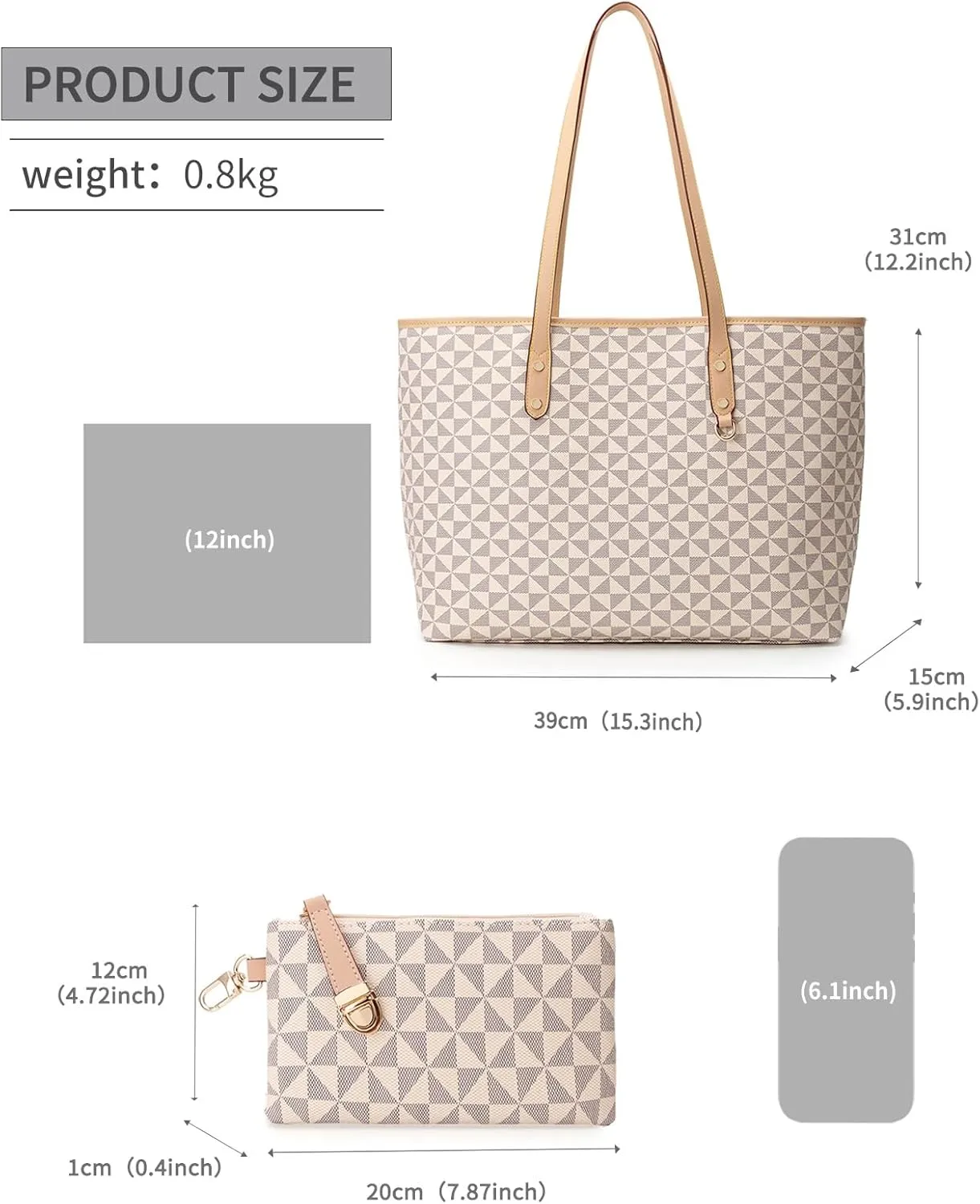 Women's Tote Top Handle Handbags Vegan Leather Designer Handbags for Women Fashion Shoulder Bag with Wallet for Ladies 2psc