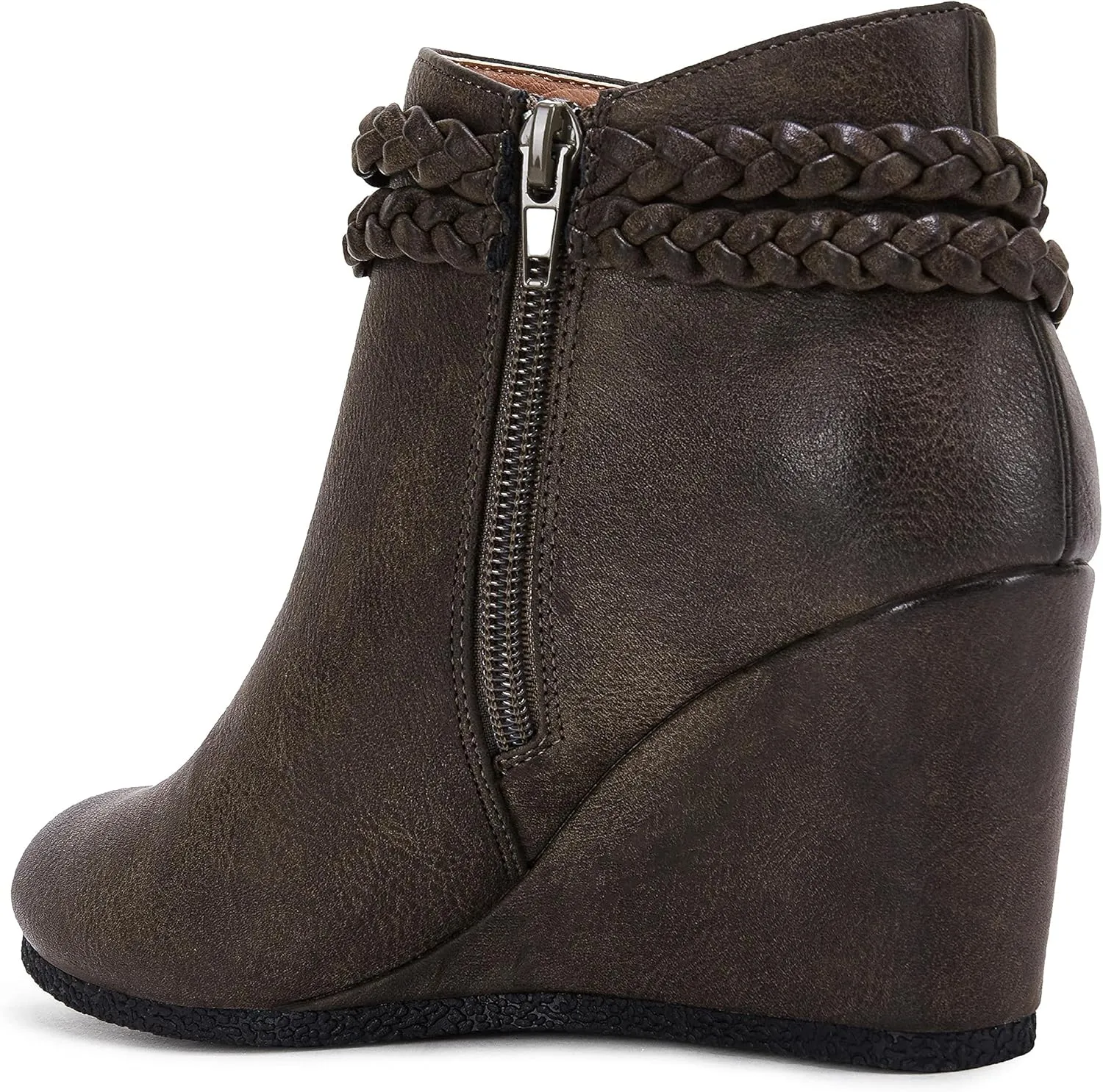 Womens Wedge Ankle Boots Braided Fringe Strap Western Heeled Fall Booties Dress Shoes