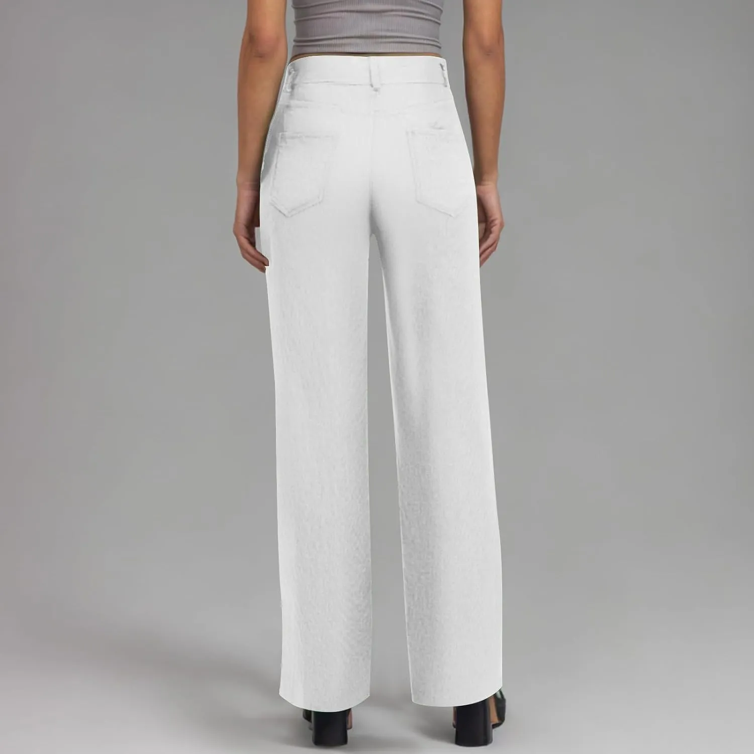 Womens Wide Leg Corduroy Pants Stretch Elastic High Waist Pants Pull On Straight Leg Casual Pant Slacks Trouser 2025