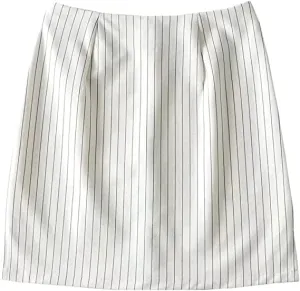 Womens Y2K Pinstripe Casual Pencil Skirts Mini Length Office Work Short Bodycon Skirts