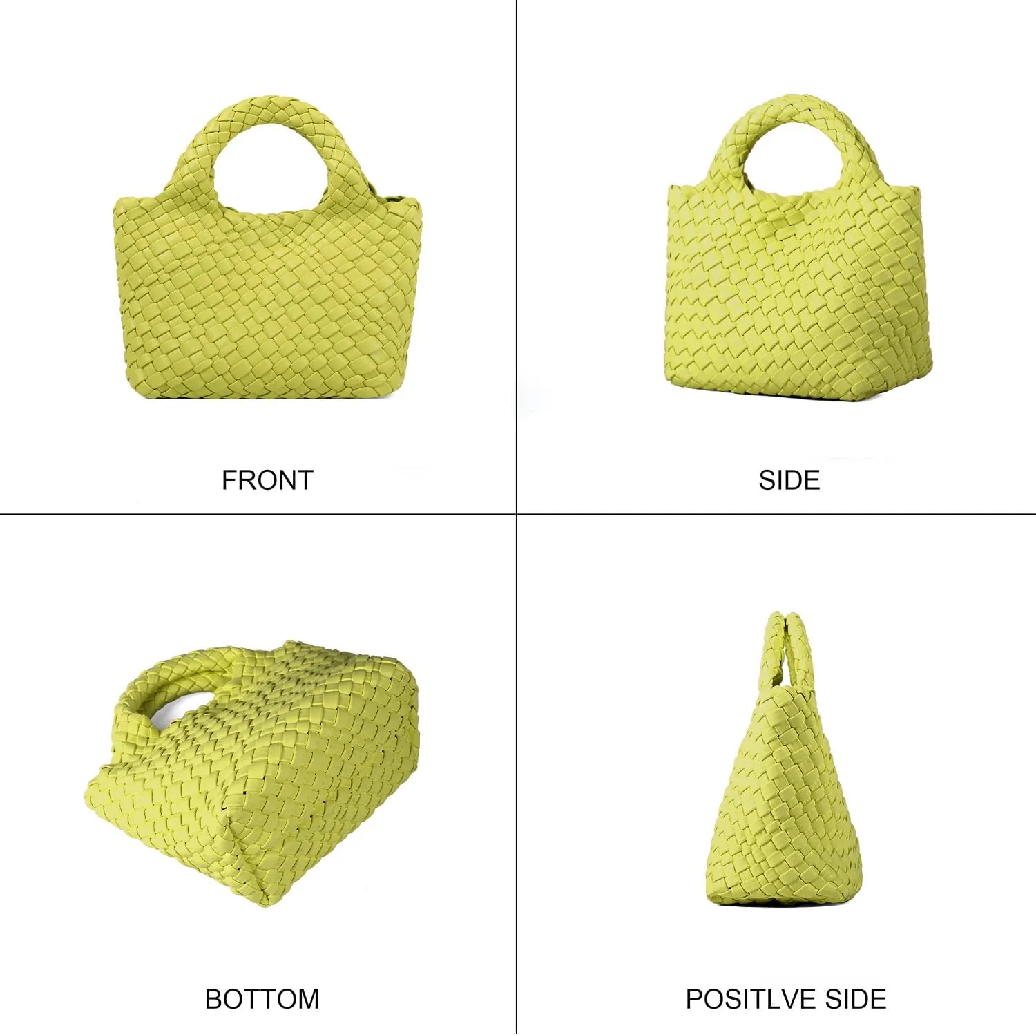 Woven Purses Bag for Women, Vegan Leather Handwoven Bags with Mini Handmade Purse, SMALL Travel Beach Top Handle Handbags