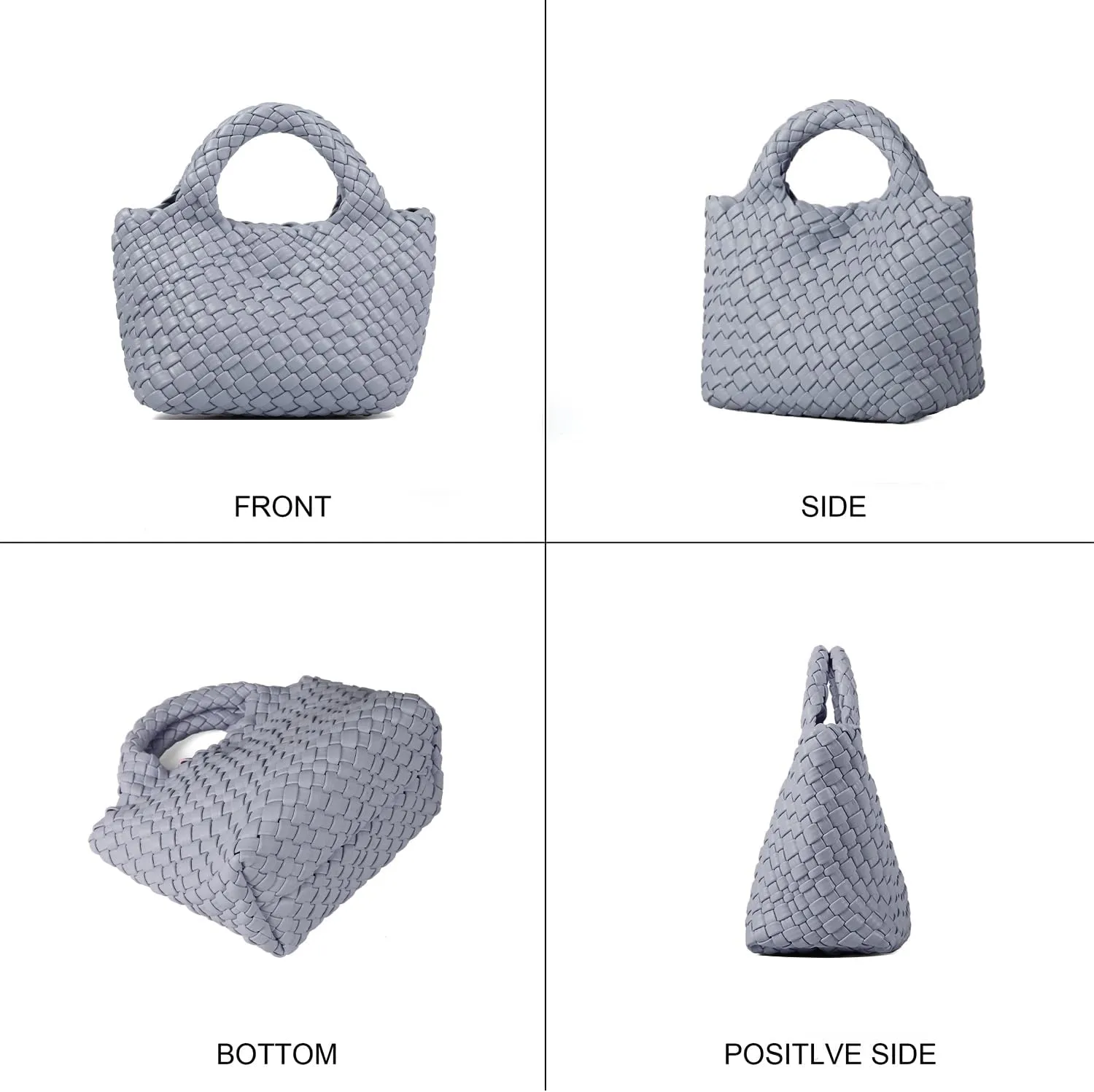 Woven Purses Bag for Women, Vegan Leather Handwoven Bags with Mini Handmade Purse, SMALL Travel Beach Top Handle Handbags