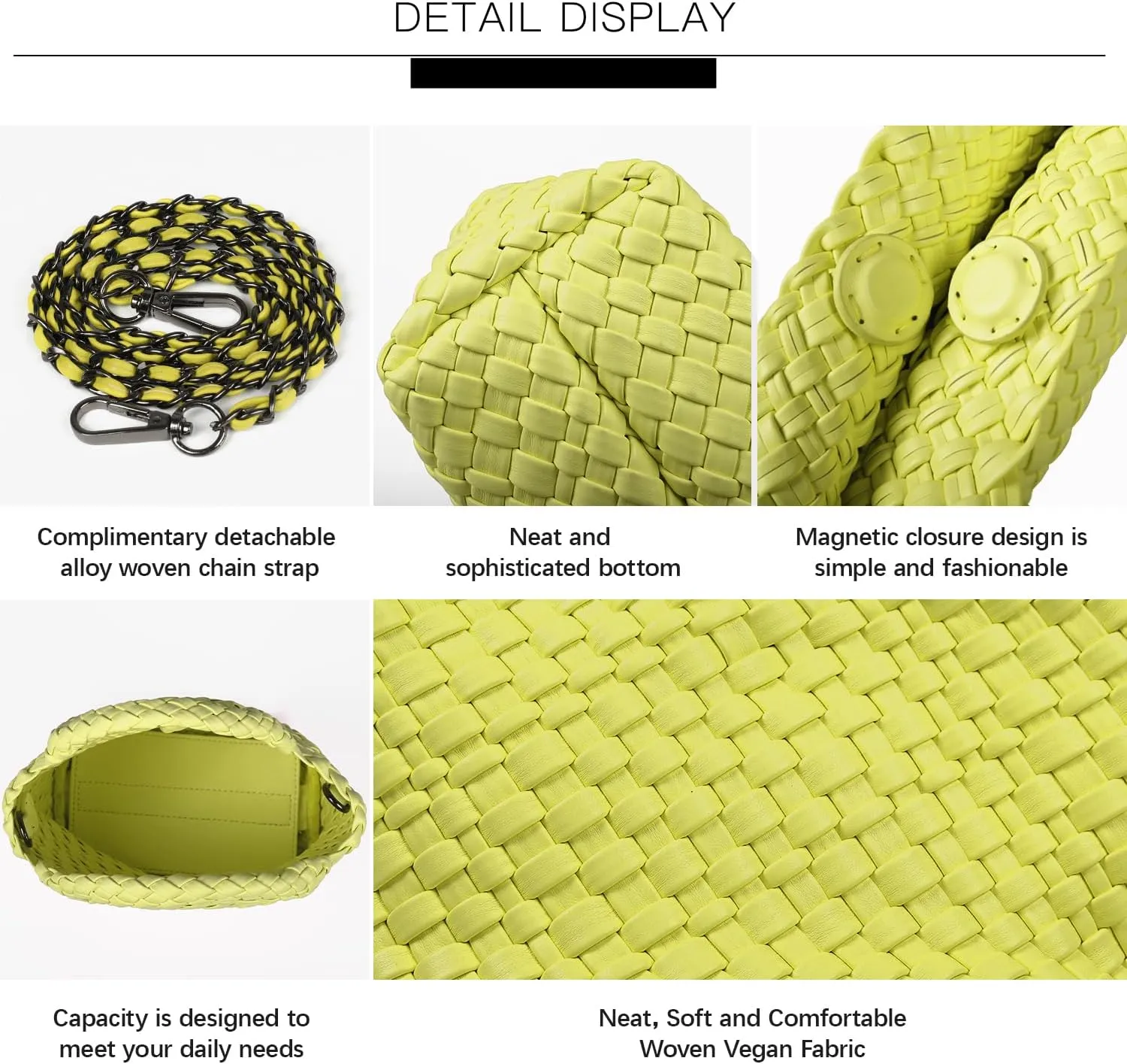 Woven Purses Bag for Women, Vegan Leather Handwoven Bags with Mini Handmade Purse, SMALL Travel Beach Top Handle Handbags