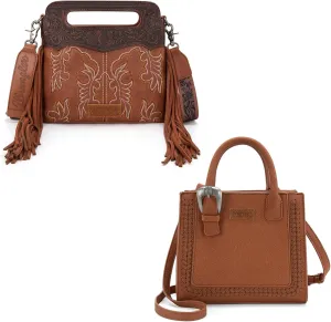 Wrangler Fringe Crossbody Purse and Western Buckle Tote Bag