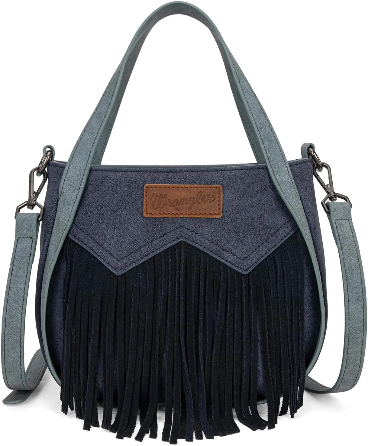 Wrangler Fringe Top-Handle Bag Medium Western Crossbody Purse for Women