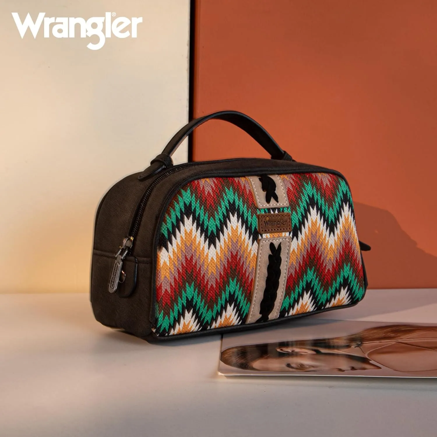 Wrangler Makeup Pouch Bag Mini Western Toiletry Purse Cosmetic Organizer Paisley Travel Pouch for Women