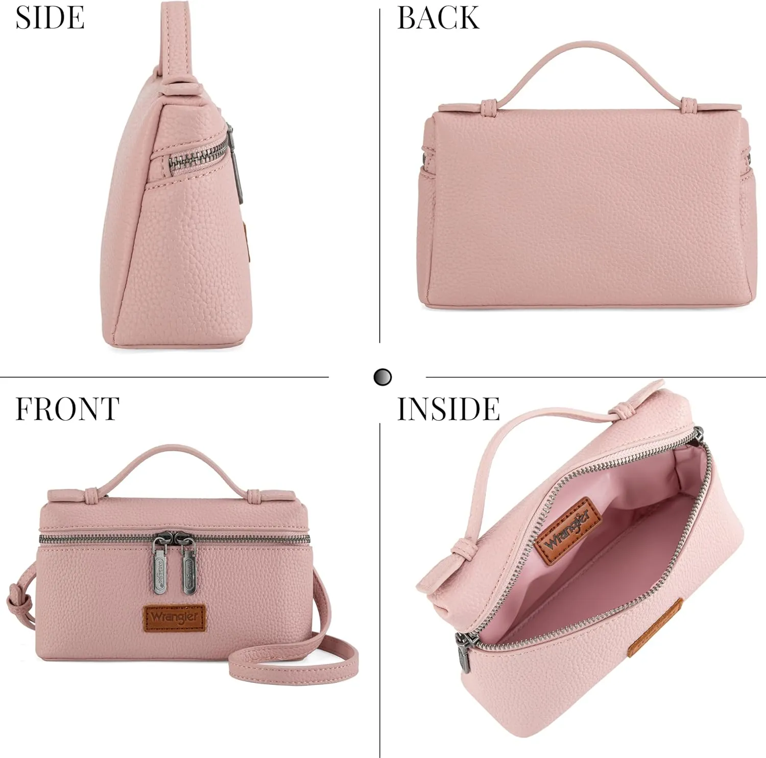 Wrangler Mini Crossbody Bag for Women Top-Handle Handbags Designer Shoulder Cute Purses Trendy