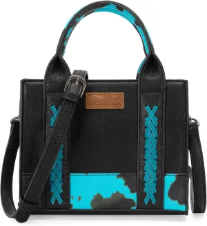 Wrangler Mini Tote Bag for Women Cow Print Western Crossbody Purse