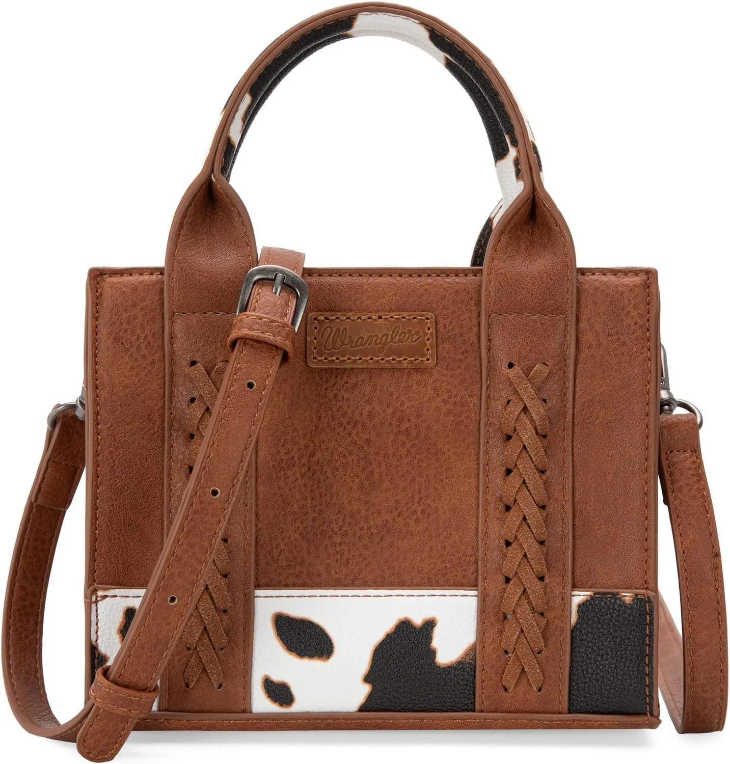 Wrangler Mini Tote Bag for Women Cow Print Western Crossbody Purse